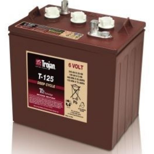 Picture of Trojan T125 6V 240Ah Deep Cycle Golf Cart Battery