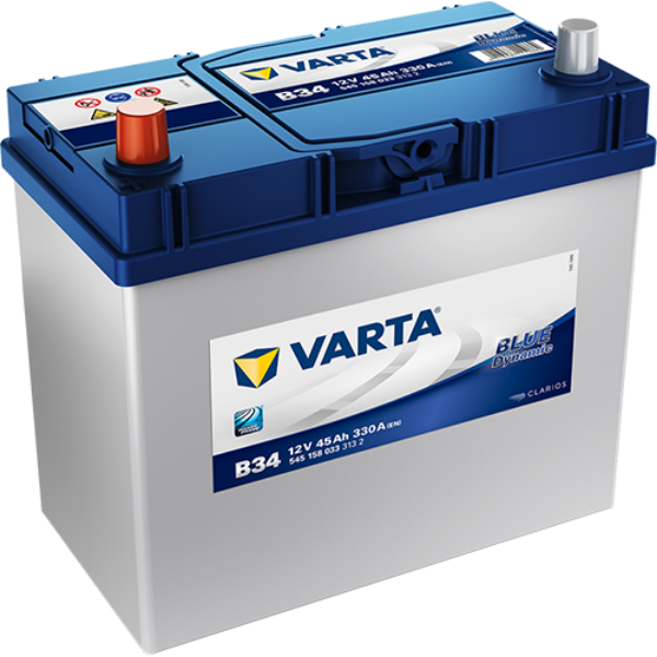 Varta Car Battery, B34, b34 battery, 634, 634 Car Battery, 12v 45ah