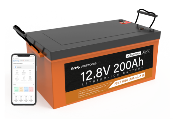 Picture of Vestwoods VC12200 12.8v, 200AH Lithium-ion Battery with Bluetooth