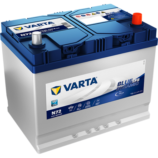 EFB572501, 572 501 076, Varta Car Battery, N72, n72 battery, 639 efb, 12v 72ah, 639 EFB Car Battery