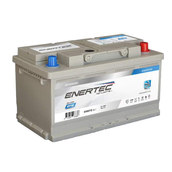 Picture of Enertec 659 EFB Silver, 12v, 75Ah, 750CCA, RHP Stop/Start Car Battery