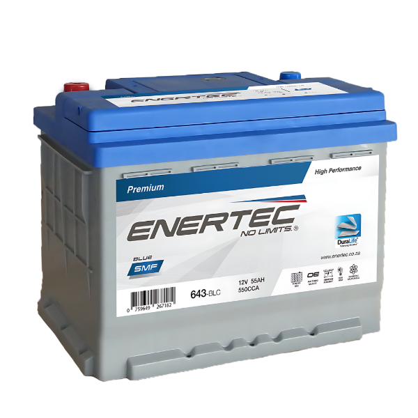 Picture of Enertec 643 Blue, 12v, 55Ah, 550CCA  LHP Car Battery