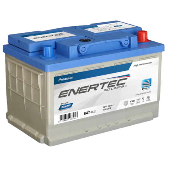 Enertec Blue 647 car battery, 647, 647 battery, 12v 65ah, 12v 65ah 700cca