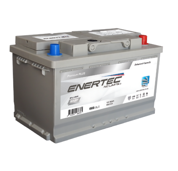 Enertec Silver 668, 12v 90ah 800cca, 12v car battery, 90Ah car battery