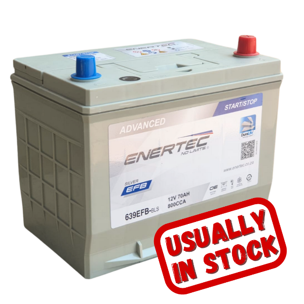 	Enertec Silver 639EFB, 12v 70 ah 710cca, 12v car battery, 70Ah EFB battery