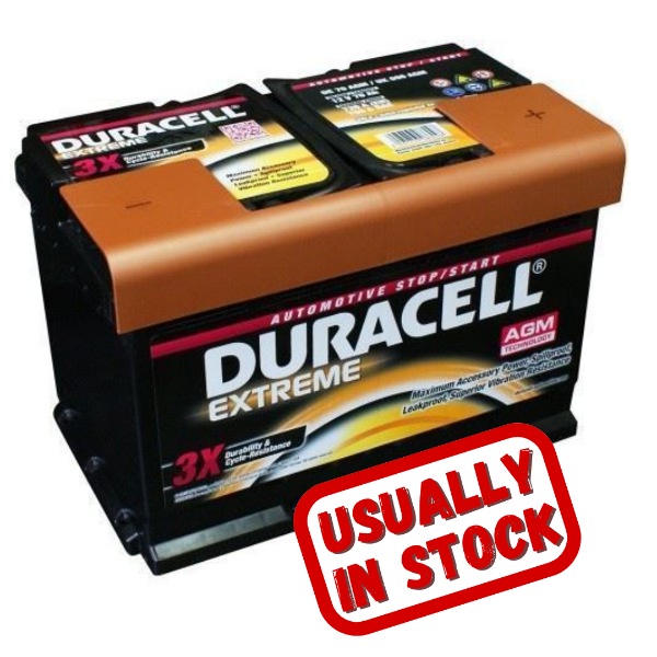 DURACELL 668 AGM 12v 80ah 800cca Start/Stop RHP Car Battery